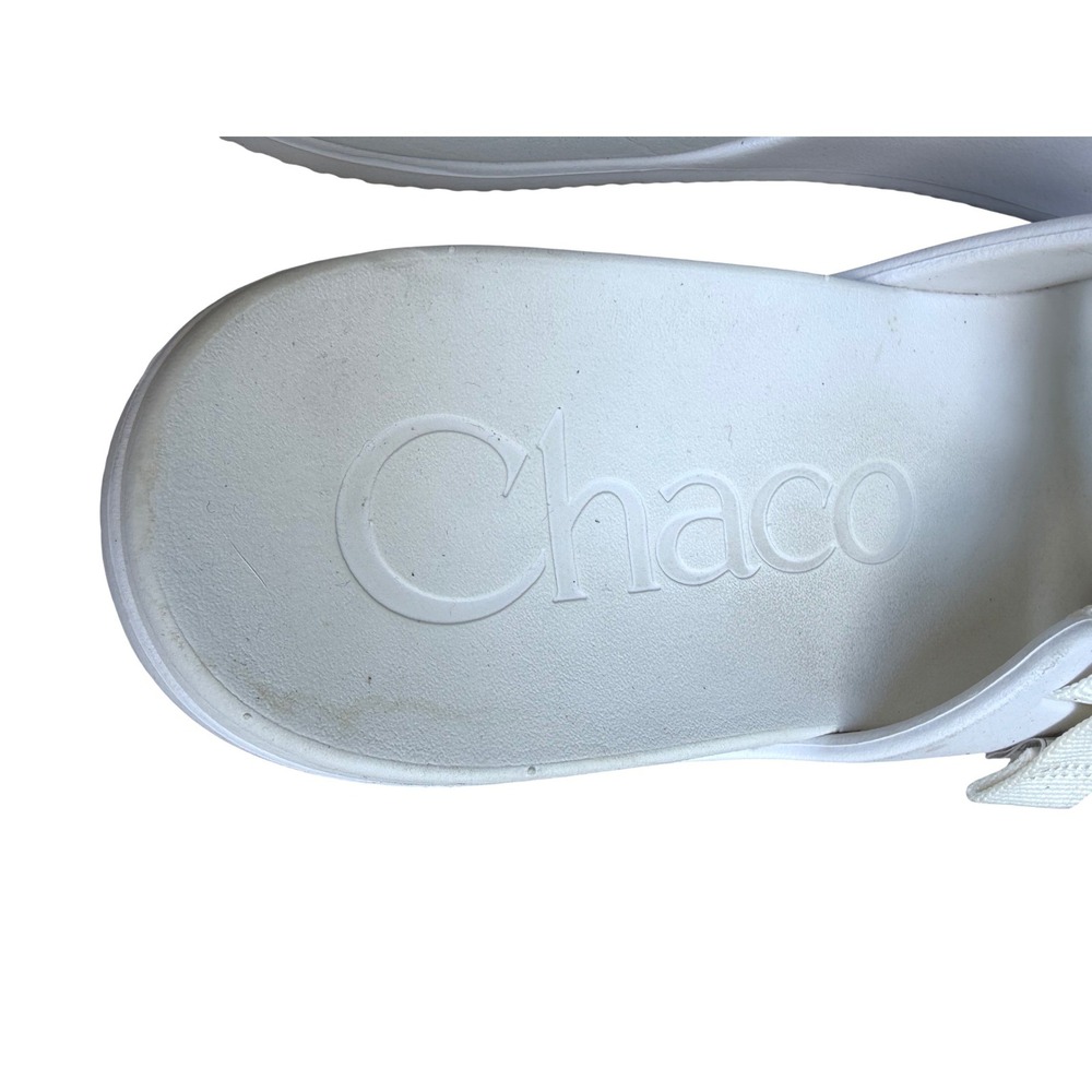 Chaco Chillos Slide Sandals Womens 10 White Adjustable Sport Recovery Comfort - Picture 11 of 14